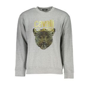 Cavalli Class Gray Cotton Men Men's Sweater